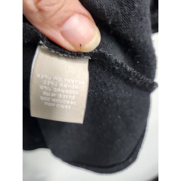 Joan Vass Womens Tunic Top Size 0X Gray Black Colorblock Brushed Knit Casual - Picture 4 of 7